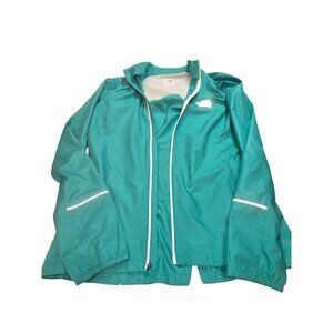 North Face Womens Lightweight Teal Full-Zip Jacket With Reflective Accents S